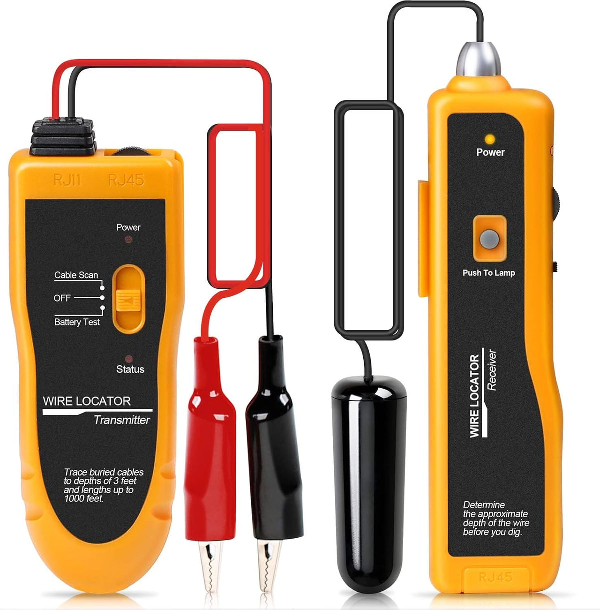 Underground Wire Locator Cable Tester with Rechargeable Battery W29220