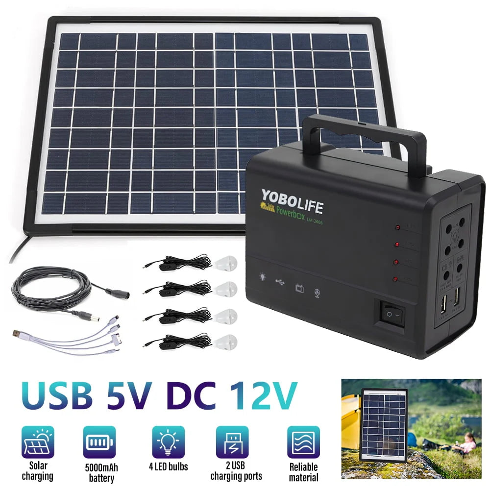 Portable Power Station Kit with 4 Bulbs F7813