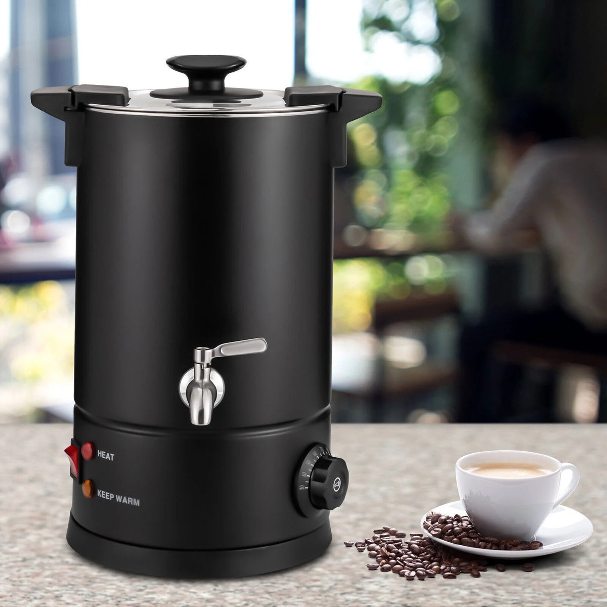 8L Stainless Steel Electric Coffee Urn Black 1000w Z9822