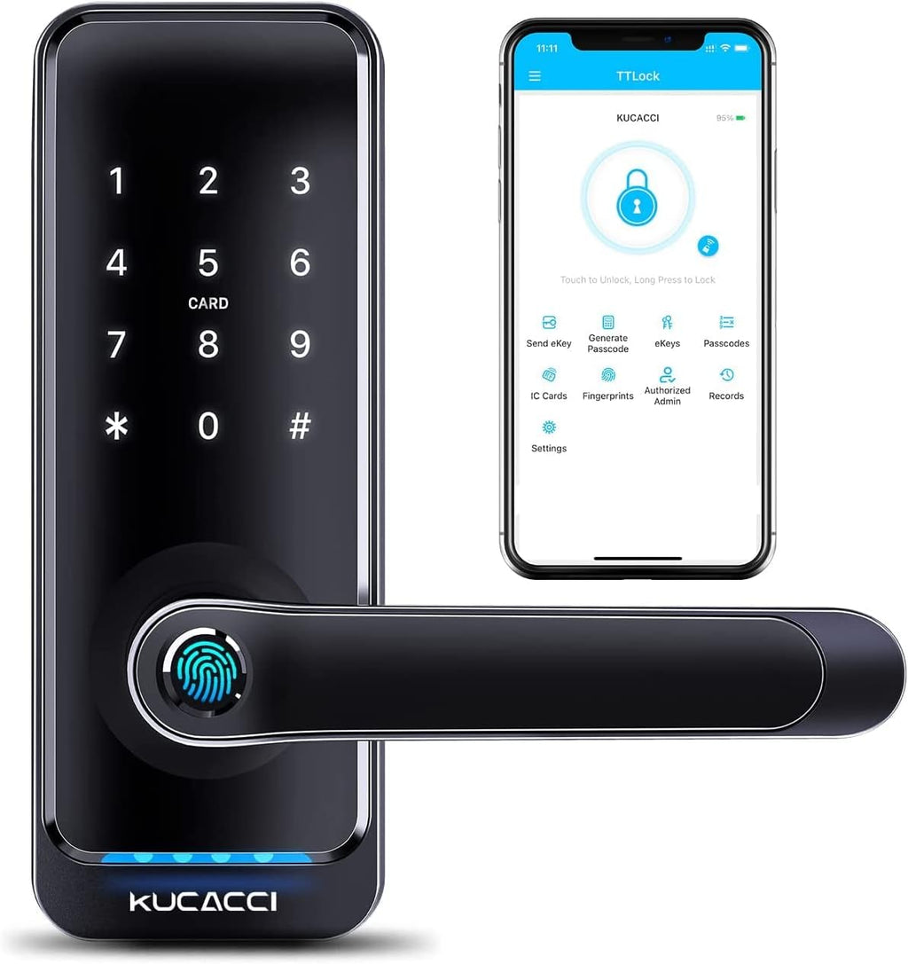 Smart Door Lock with Handle (Black) U9308