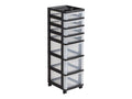 7 Drawers Clear Black Storage Cart T203602