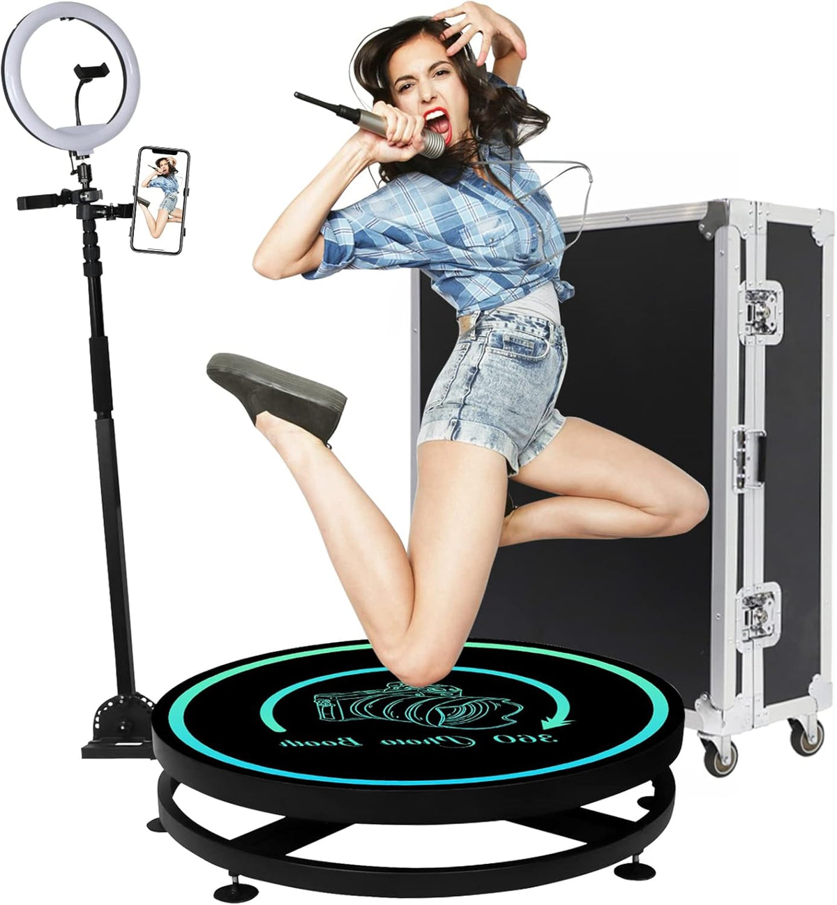 360 Photo Booth Machine with Ring Light Z34964