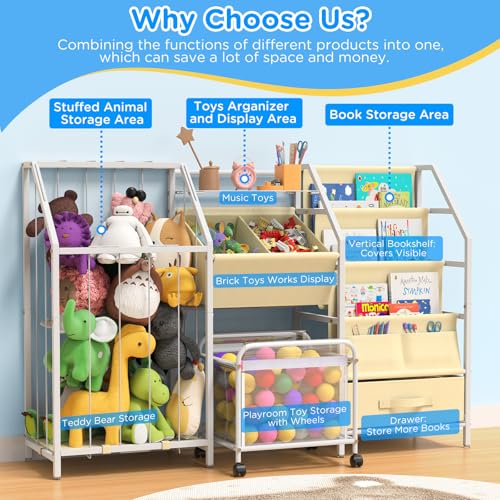 White 3 Tier Kids Bookshelf and Toy Storage M3417