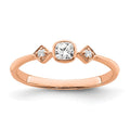 14k Rose Gold Petite Cushion Diamond Ring Size 7.00 L959
