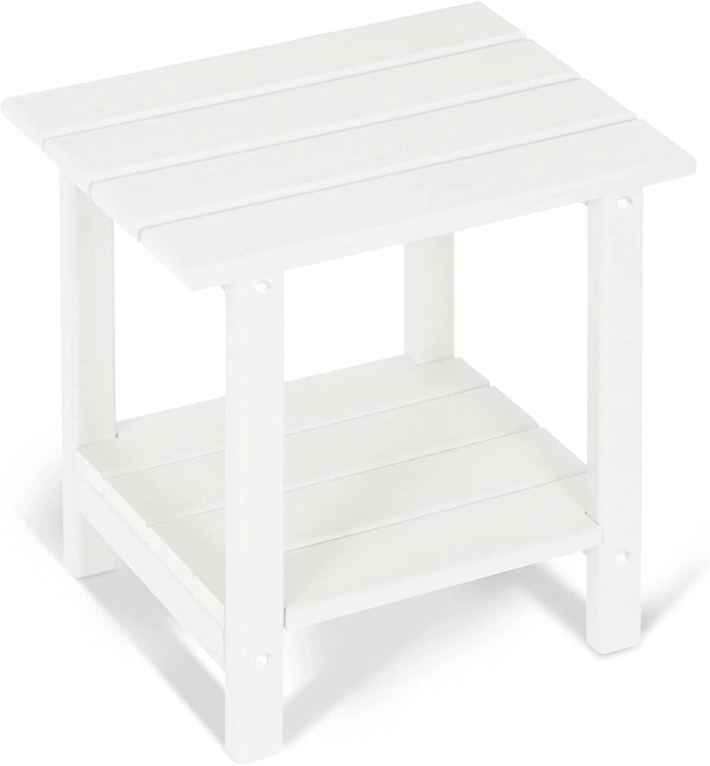 2-Tier HDPE Weather Resistant Round Outdoor Side Table Q256697