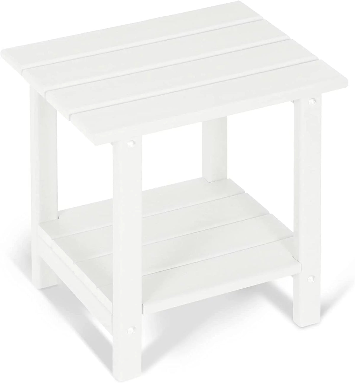 2-Tier HDPE Weather Resistant Round Outdoor Side Table Q256697