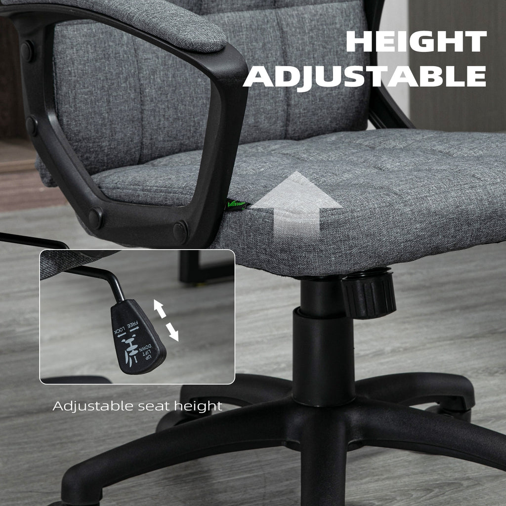 Gray Fluffy Home Office Chair with Adjustable Height V993647