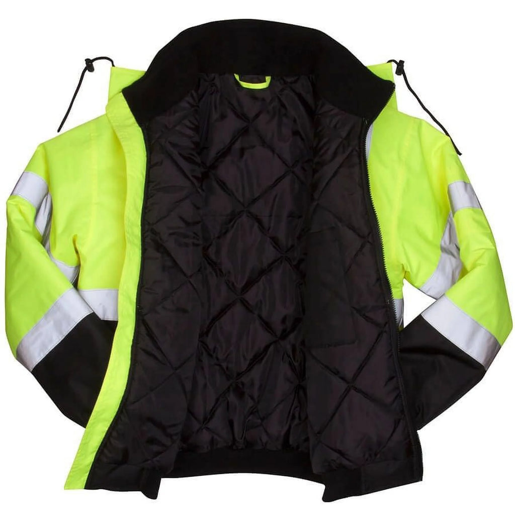 Hi-Vis Lime Bomber Jacket with Quilted Lining Size 4X Large C16059