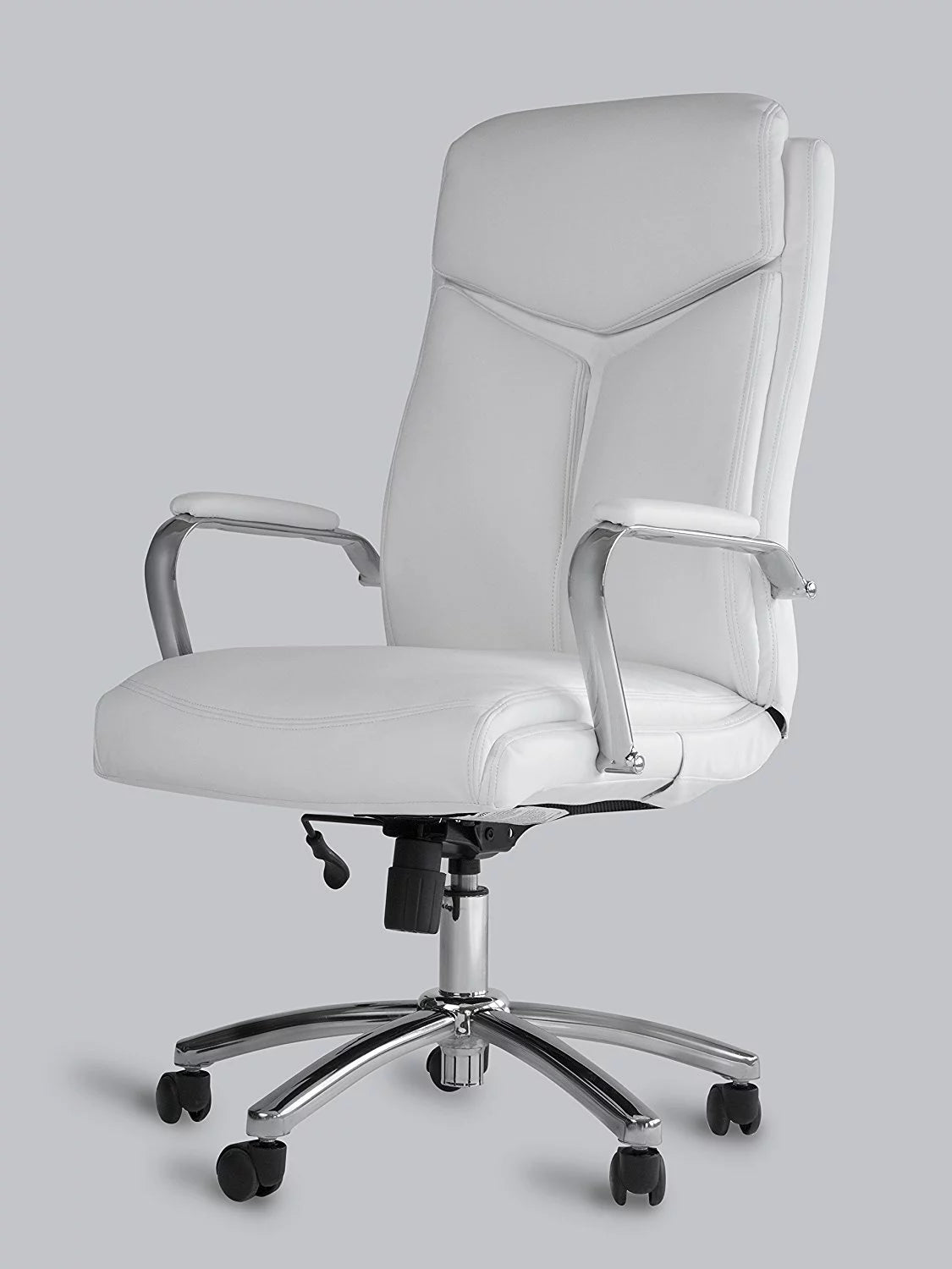 White Leather Executive Rolling Swivel Chair O561