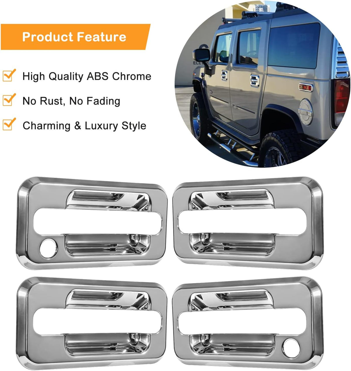 Chrome Door Handle Covers with Keyhole Pack of 2 A49978