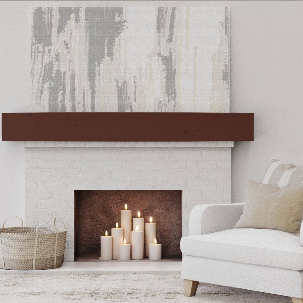 Natural Pecan Knotty Pine Faux Wood Fireplace Mantel B91905