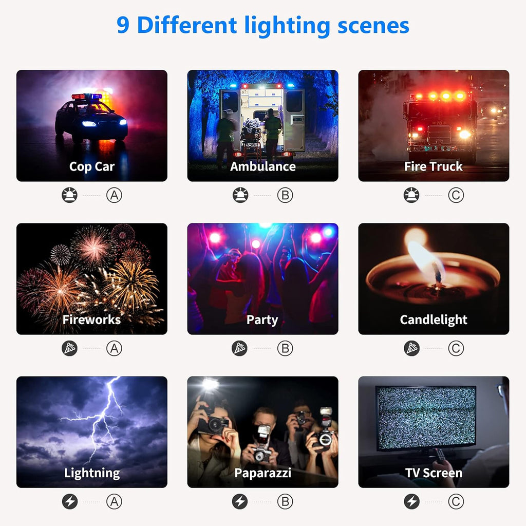 3 Packs RGB LED Light with Stands and Bag W323