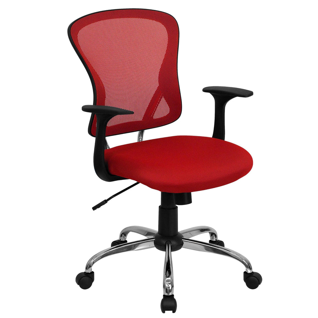 Yellow Mid-Back Mesh Swivel Task Chair with Chrome Base M1492