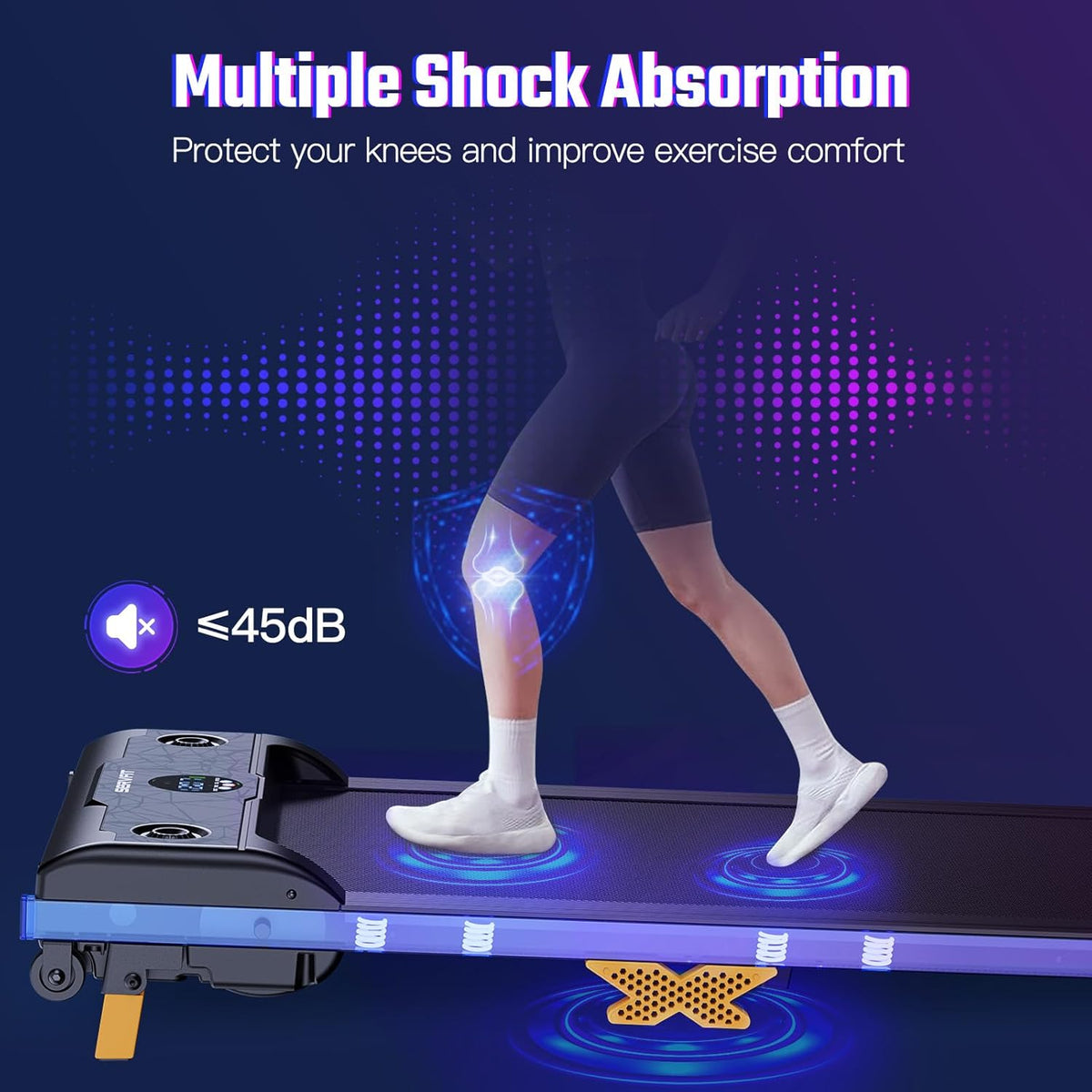 Under Desk Treadmill with Incline, Portable Walking Treadmill with Remote Control N8858