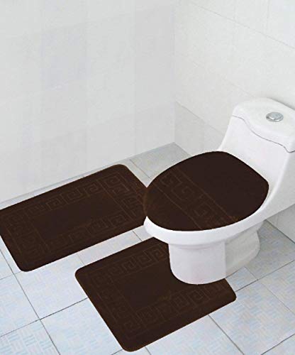 3 Piece Bath Rug Set with Lid Cover K45777