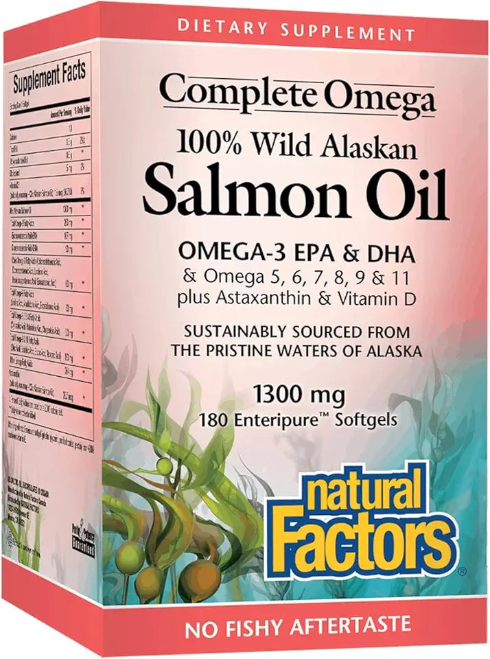 Wild Alaskan Salmon Oil Omega-3 DHA EPA 180 Softgels T385065