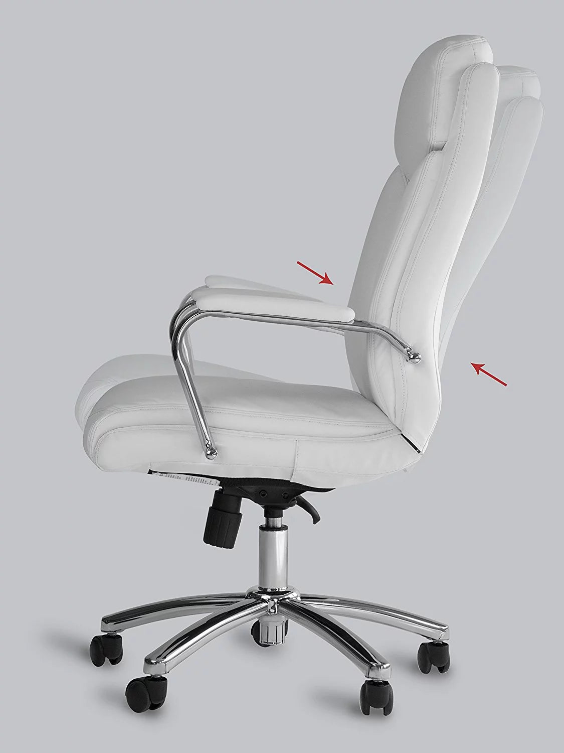 White Leather Executive Rolling Swivel Chair O561