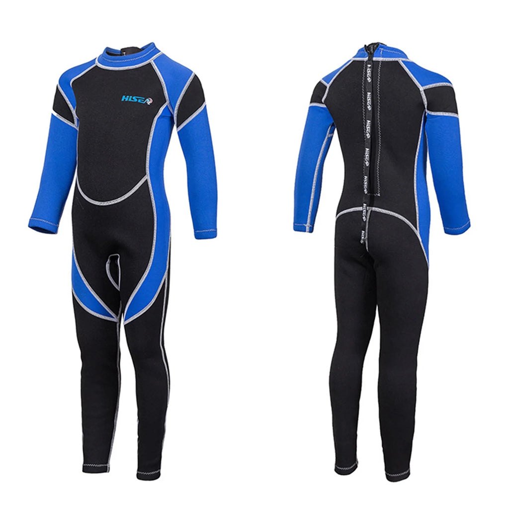 Kids Zippered Long Sleeve Diving Swimsuit Quick Dry One Piece Surf Suit X6193