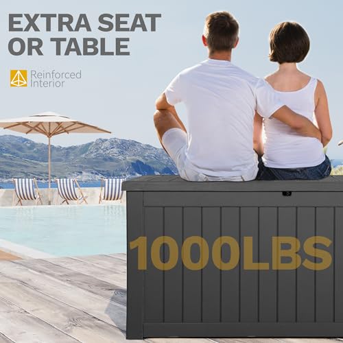 120 Gallon Black Resin Outdoor Storage Box E22519