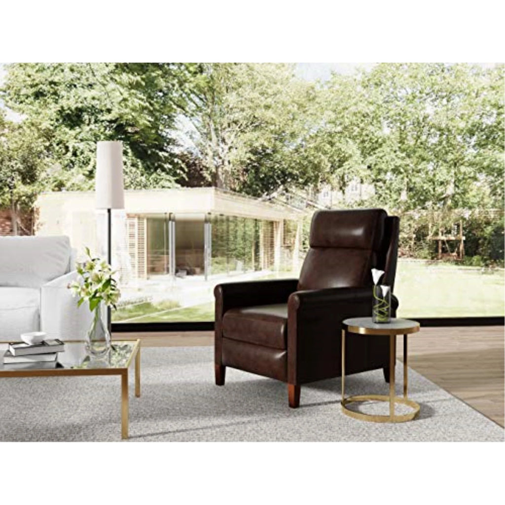 Espresso Leather Pushback Recliner A657497