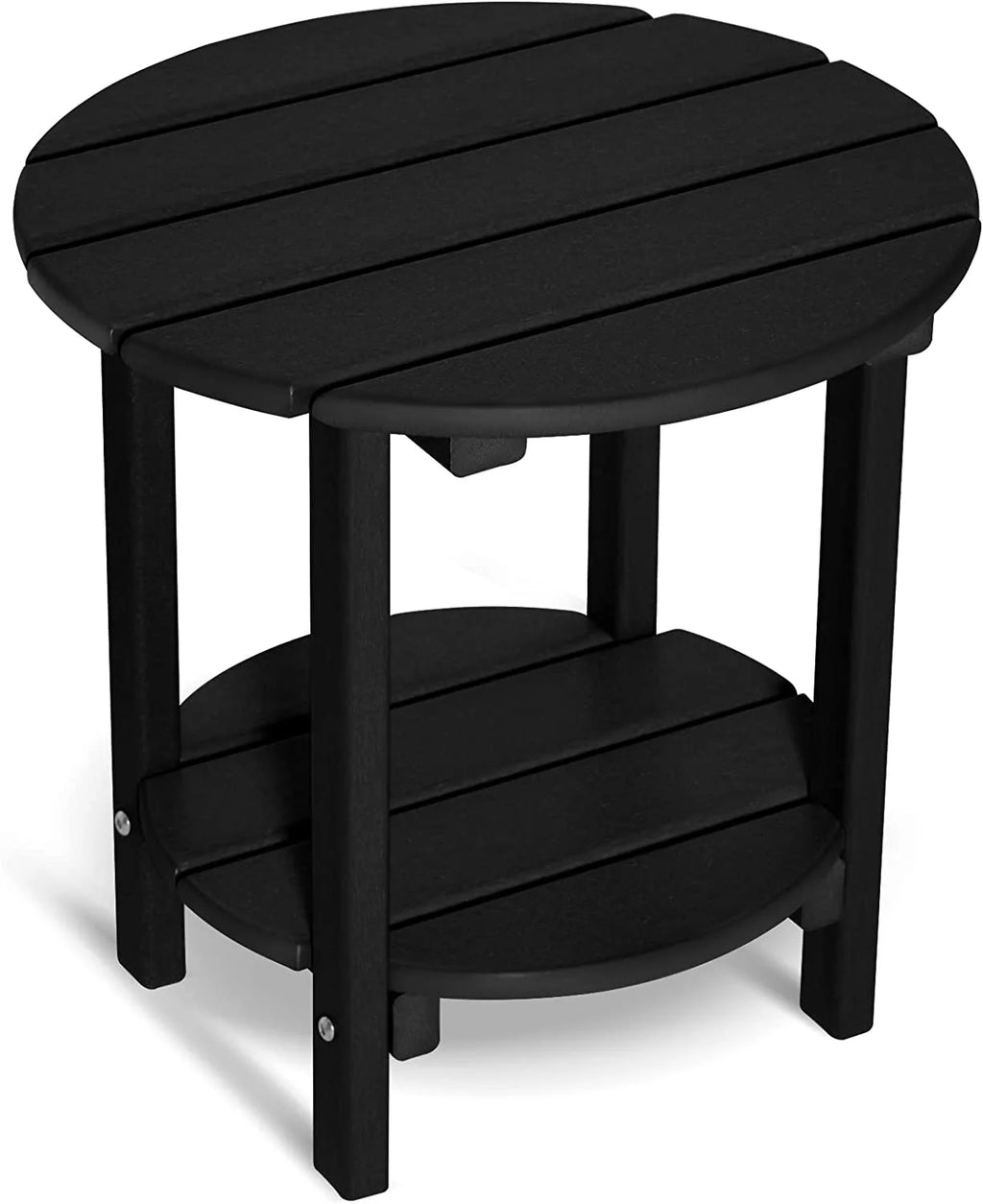2-Tier HDPE Weather Resistant Round Outdoor Side Table Q256697