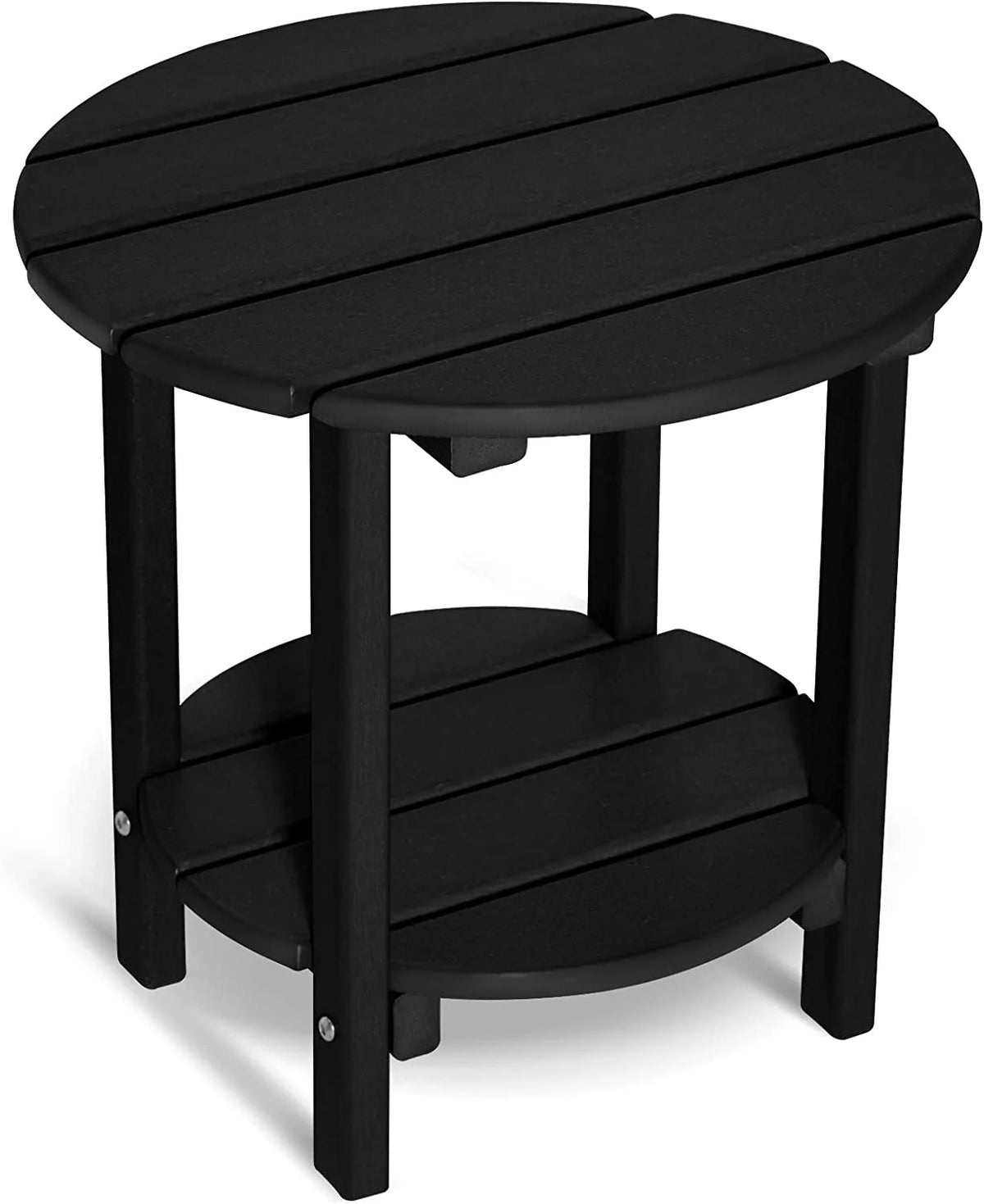 2-Tier HDPE Weather Resistant Round Outdoor Side Table Q256697