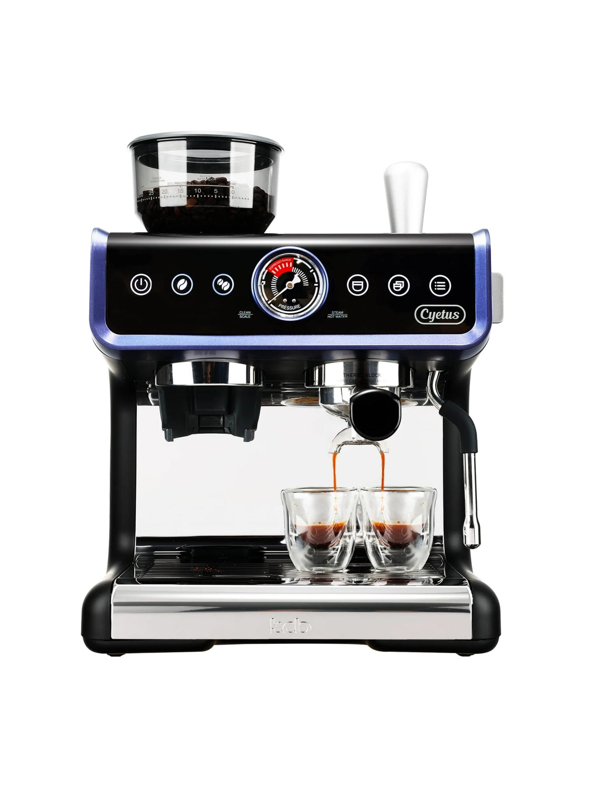All in One Espresso Machine with Coffee Grinder and Milk Steam Wand S502