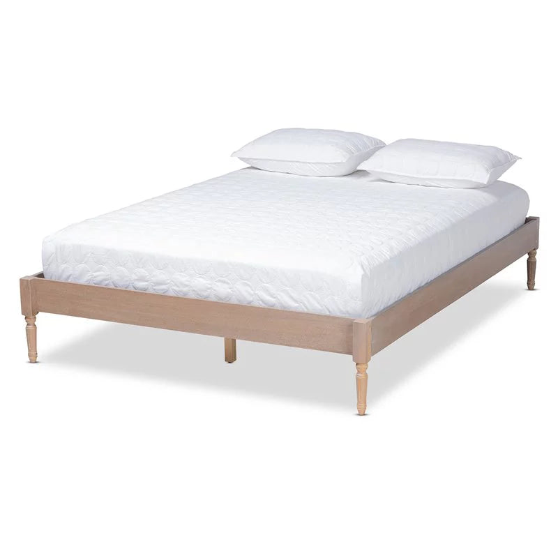 Mid-Century Wood Platform Queen Bed U462119