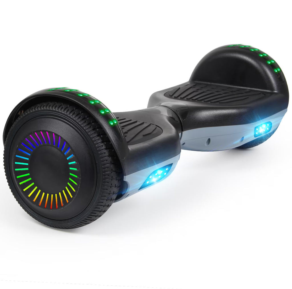 Black Two-Wheel Self Balancing Scooter with Bluetooth Speaker and LED Lights V842