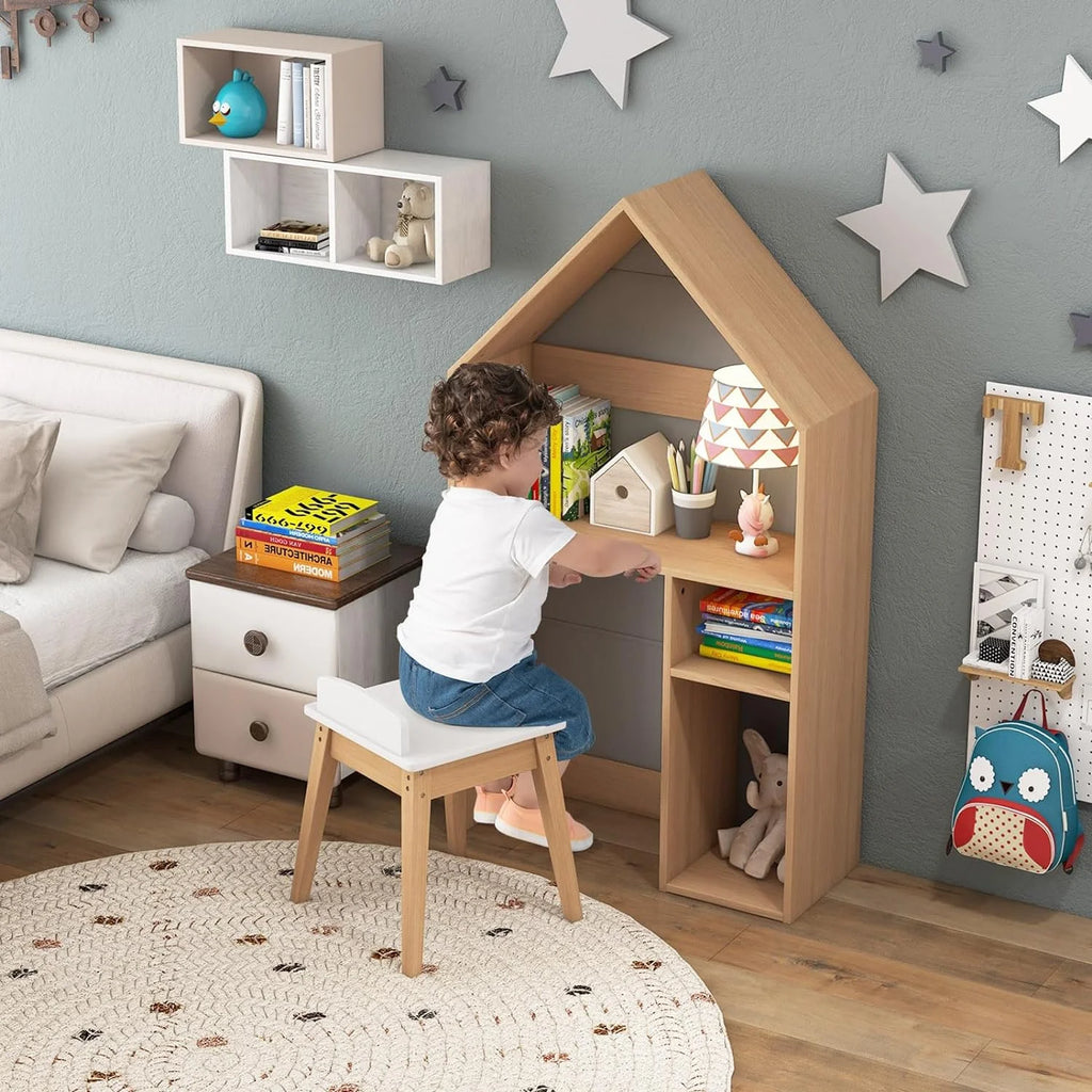 Kids Grey 2-in-1 Wooden Table and Chair Set with Blackboard U2577
