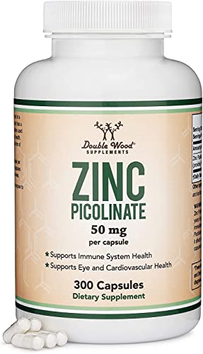 Zinc Picolinate 50mg 300 Capsules Non-GMO Gluten Free J734852