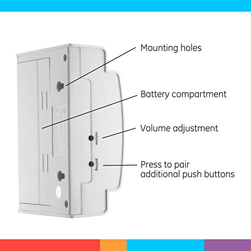 White Wireless Doorbell Kit with 2 Push Buttons and 8 Melodies L313639