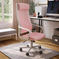 Pink Fabric Ergonomic Swivel Office Chair Q444