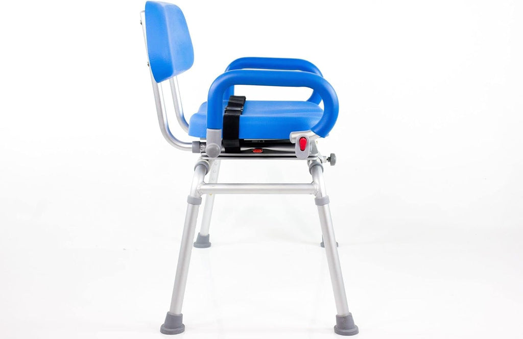 Blue Sliding Shower Chair Transfer Bench with Swivel Seat B947