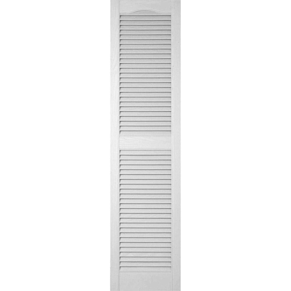 White Vinyl Open Louver Shutters K324