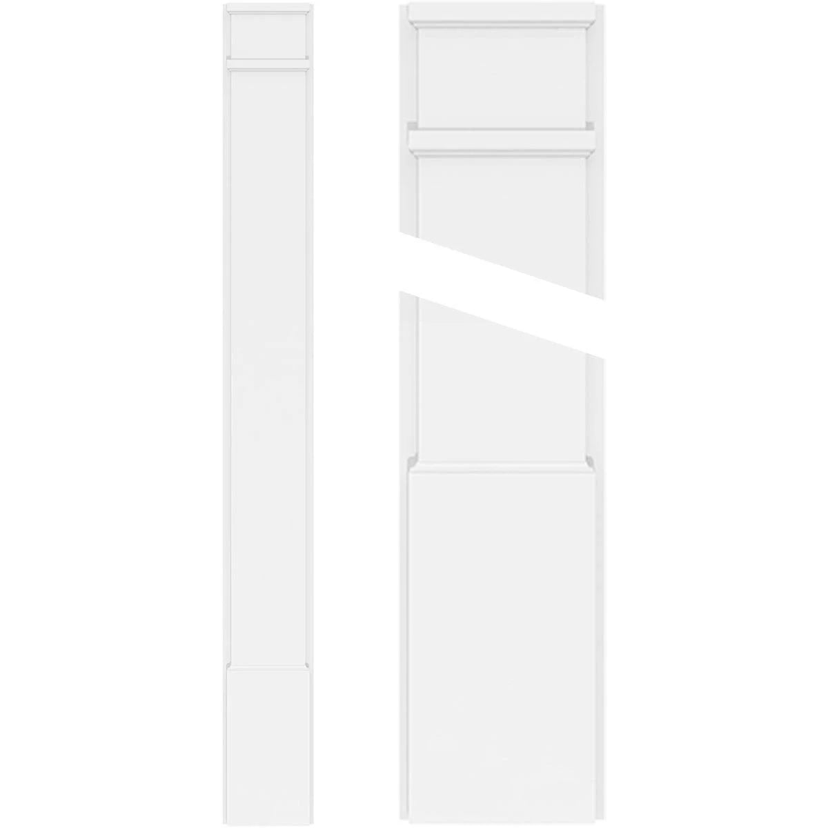 Smooth PVC Pilaster with Decorative Capital & Base (Pair) J774