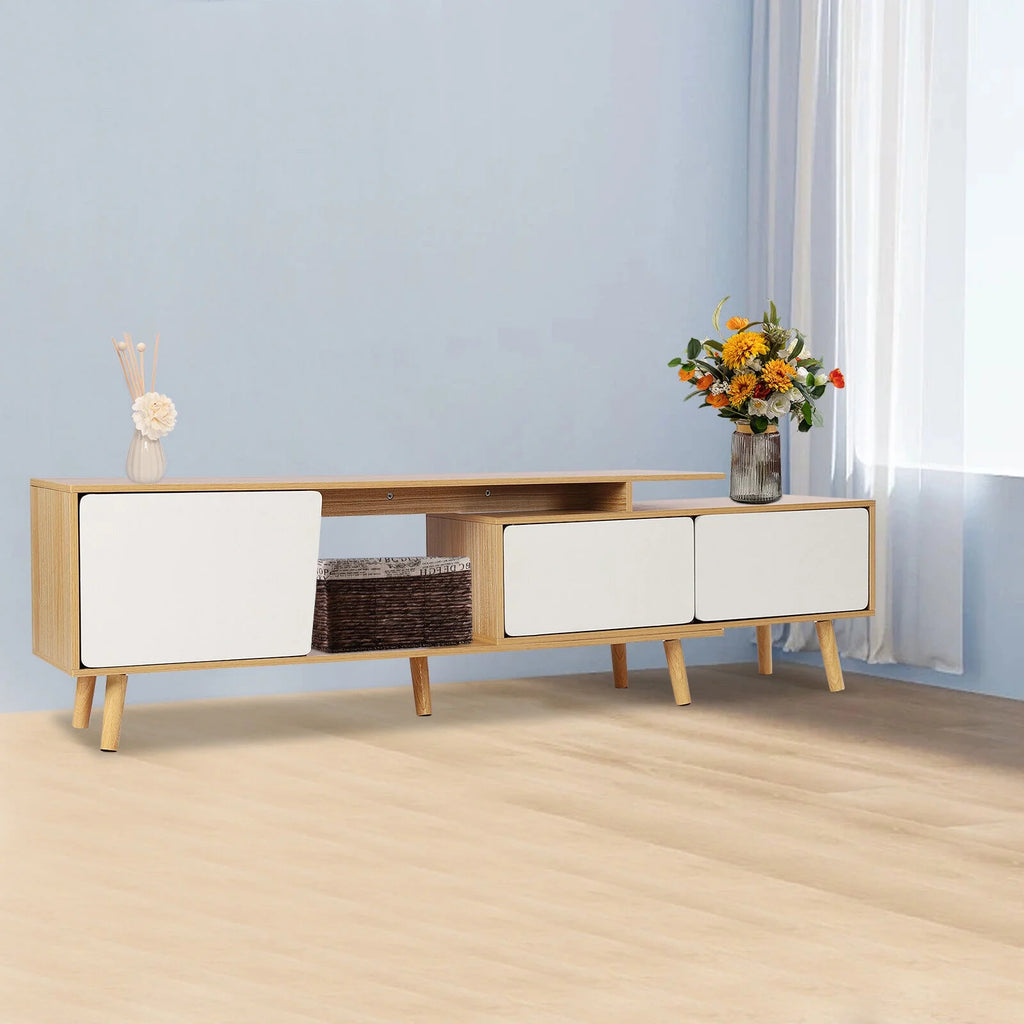 MDF TV Stand with 3 Storage Cabinets J1242