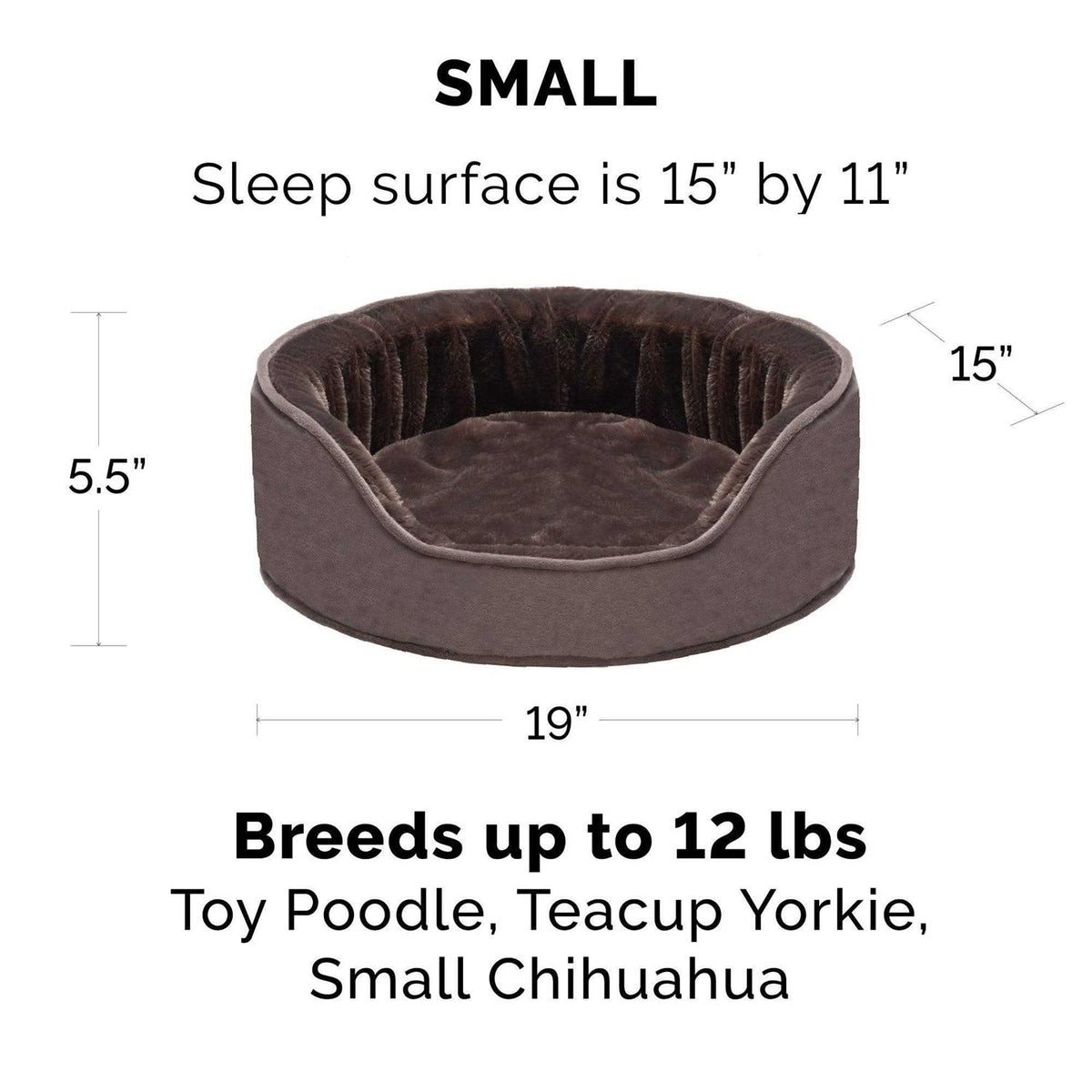 Plush Velvet Oval Dog Bed V3652