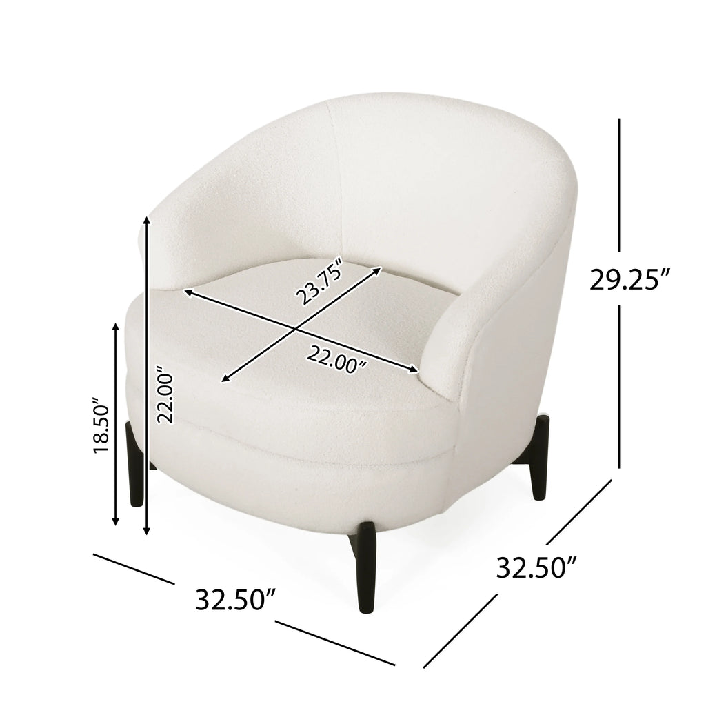 Contemporary Boucle Upholstered Club Chair P9217
