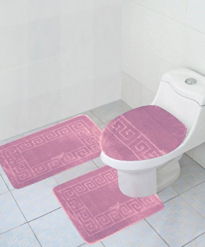 3 Piece Bath Rug Set with Lid Cover K45777