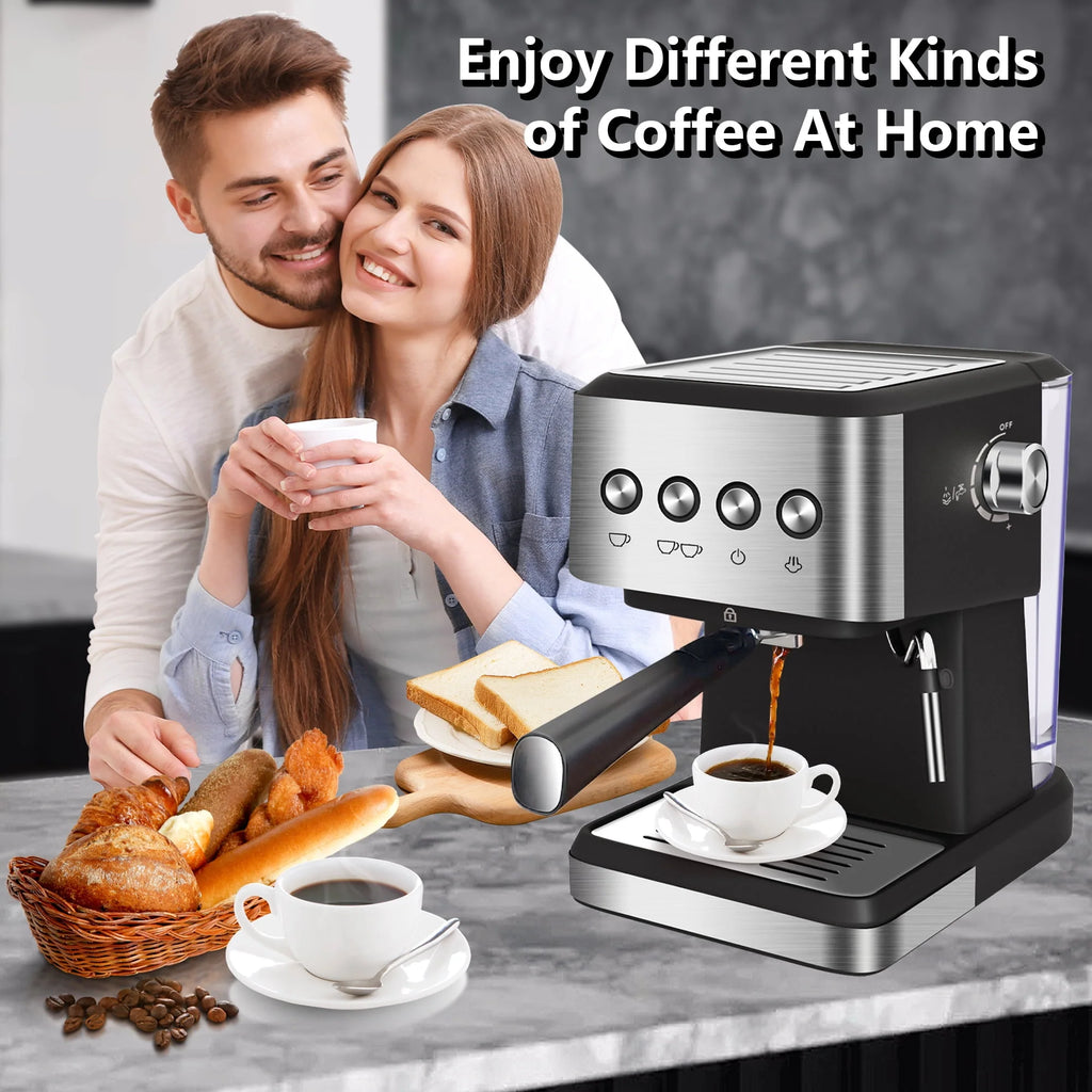 20 Bar Stainless Steel Espresso Machine with Milk Frother E16095
