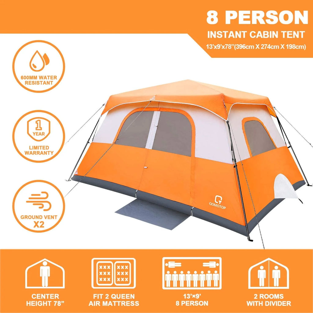8 Person Instant Waterproof Camping Tent W742446
