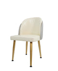Set of 4 Leather Dining Chairs Metal Legs J506