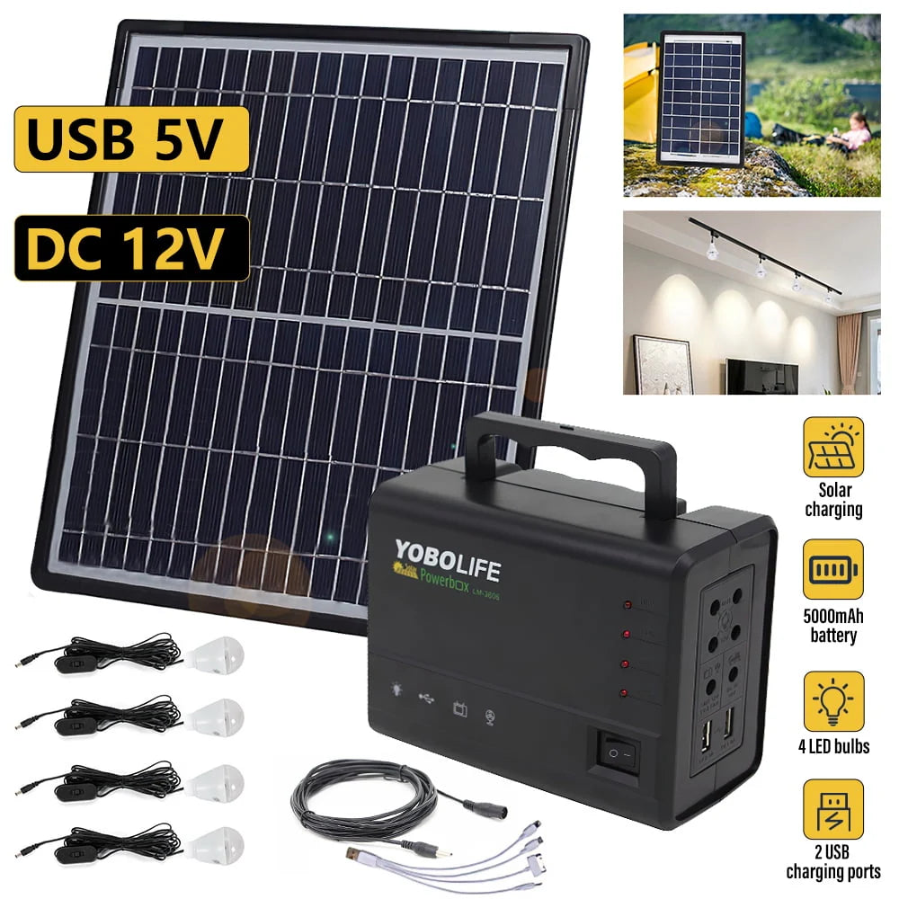 Portable Power Station Kit with 4 Bulbs F7813