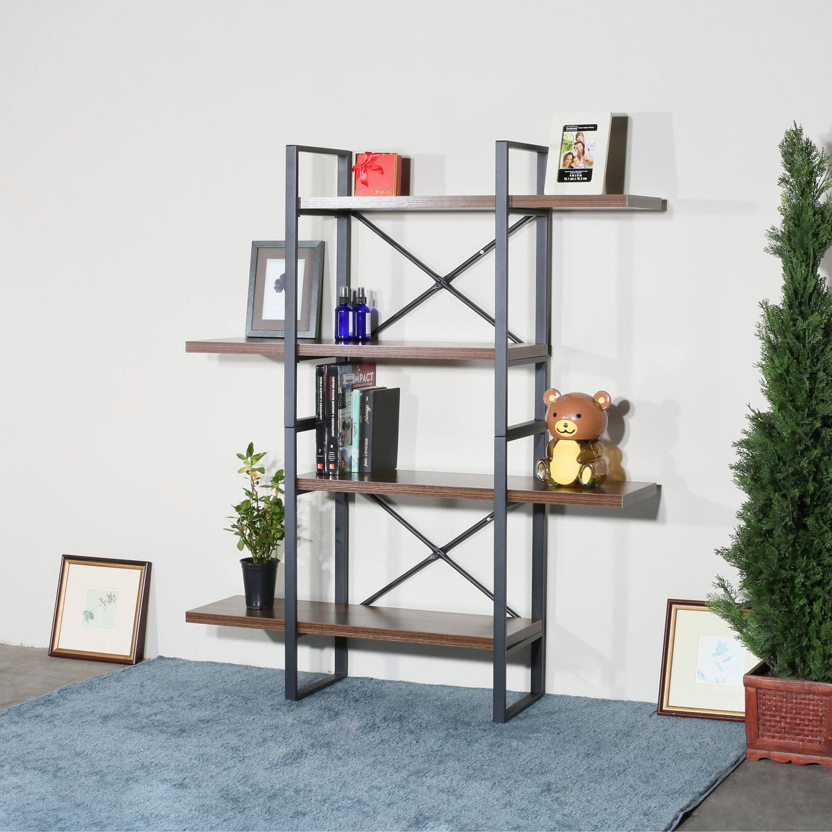4 Shelf Display Bookcase, Brown H562
