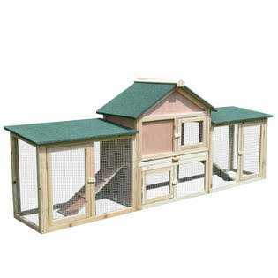 Wooden Two Story Outdoor Rabbit Hutch Pet Cage X926339