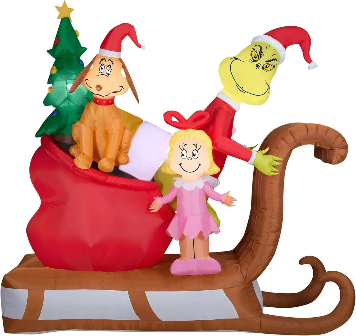 9FT Airblown Inflatable Grinch Scene Christmas Decor U642