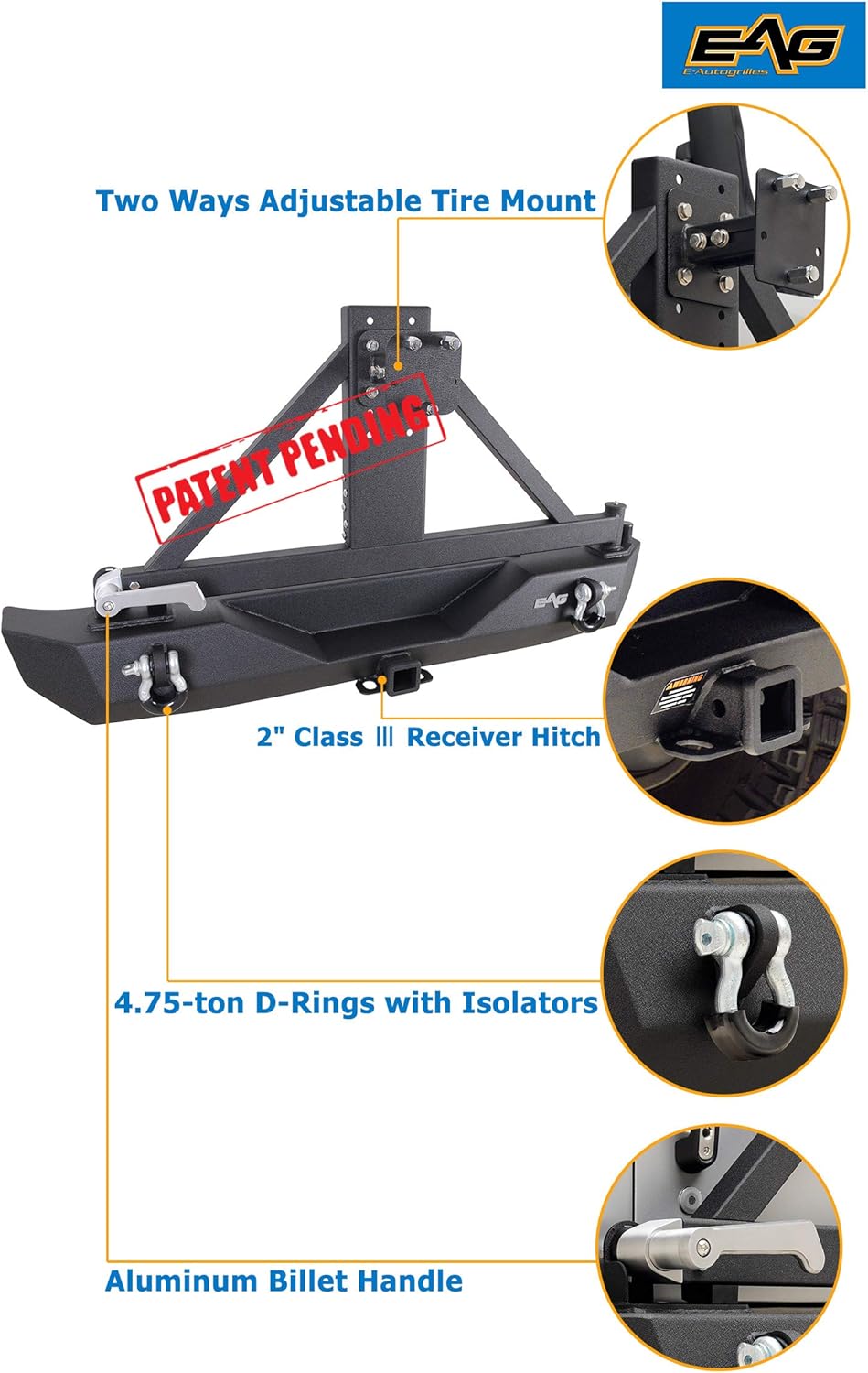 Front and Rear Bumper with Tire Carrier Combo T219495