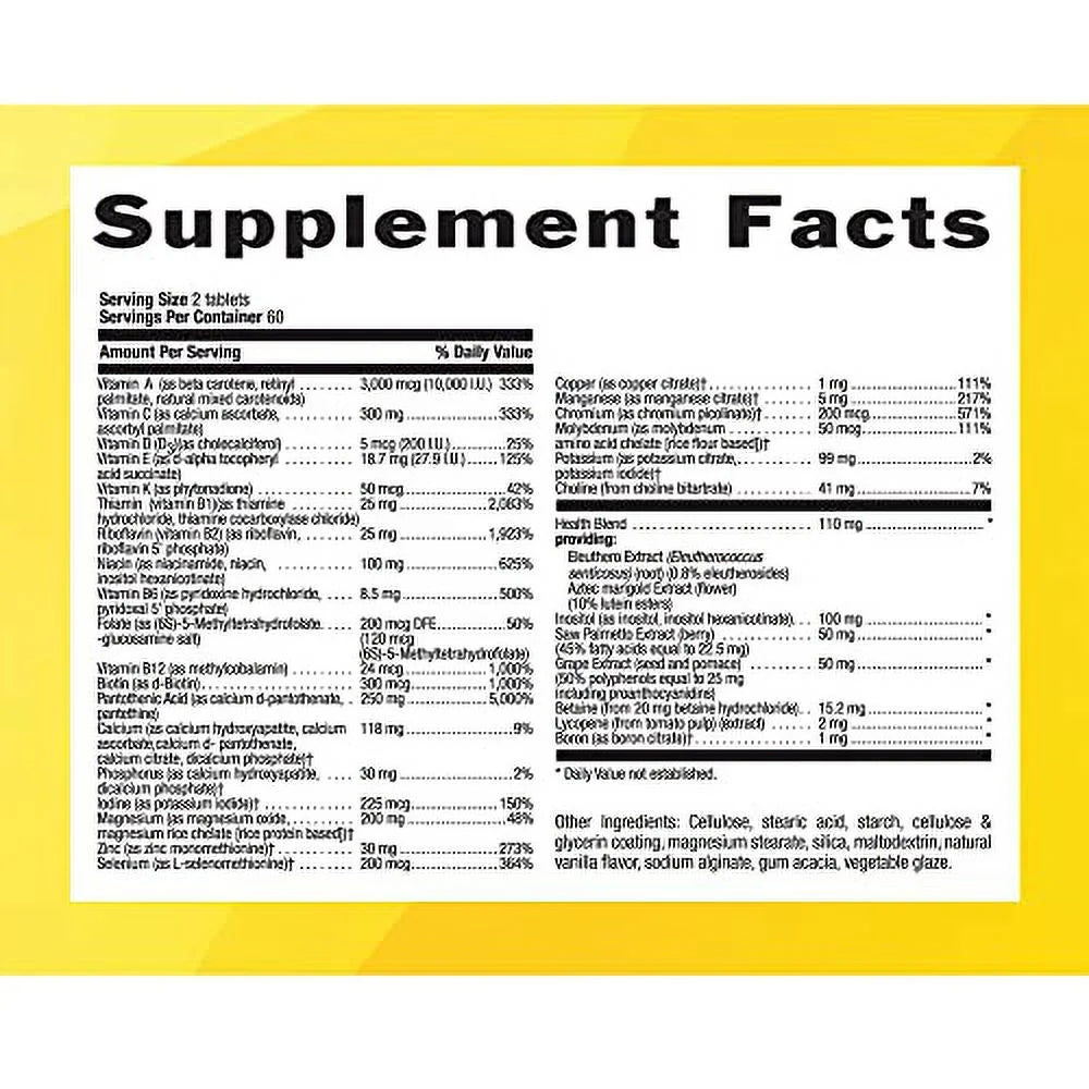 Multivitamin & Mineral Complex Vegetarian Tablets 120 Count N2016