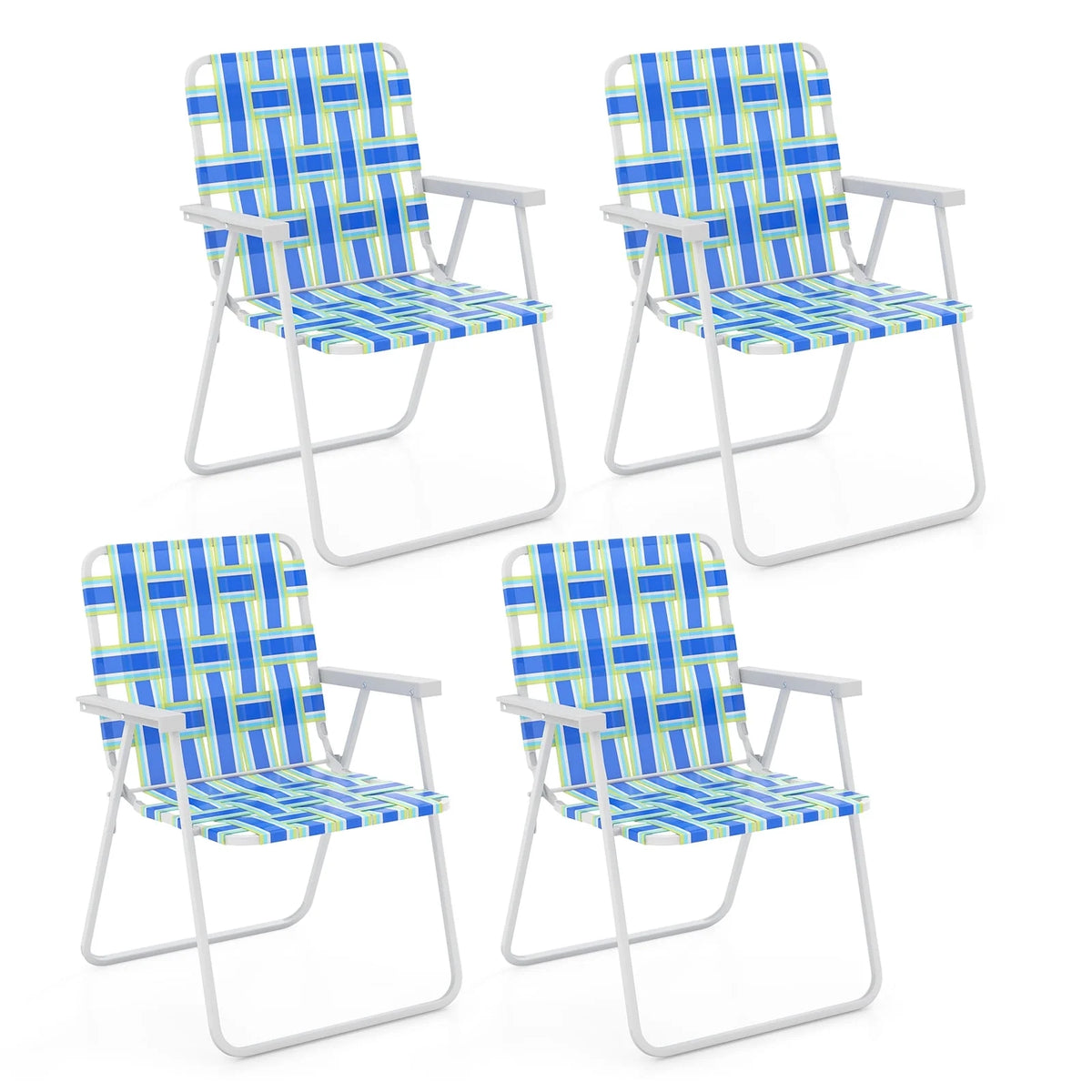 2PCS Lightweight Folding Beach Chair Blue H449